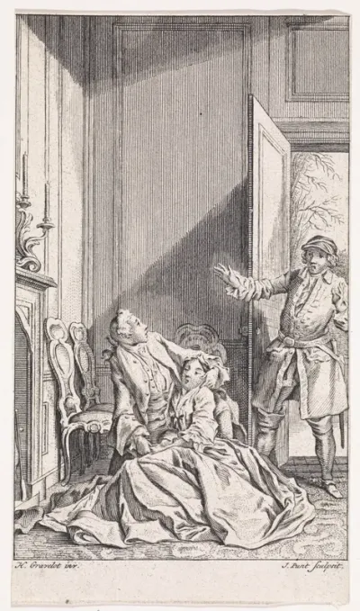 Sophia geholpen door bediende