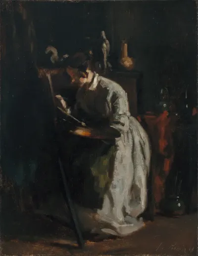 Sophie Unternährer at her easel