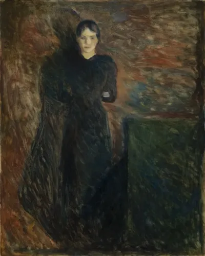 Sortklædt dame
