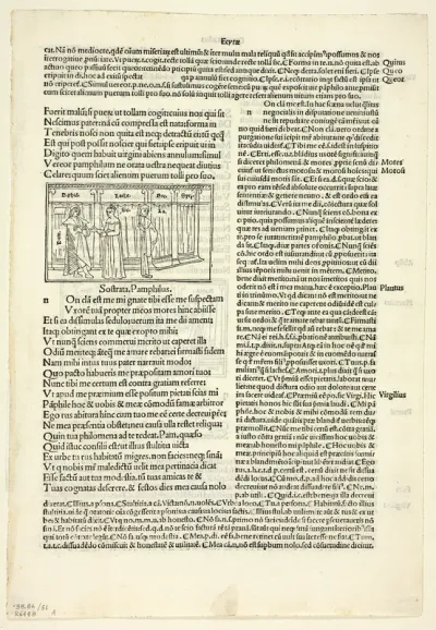 Sostrata, Pamphilus (recto) and Laches, Socrates, Pamphilus (verso) from Comoediae (Comedies), Plate 51 from Woodcuts from Books of the 15th Century