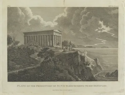 Sounion, Greece: Plato and his disciples on the promontory