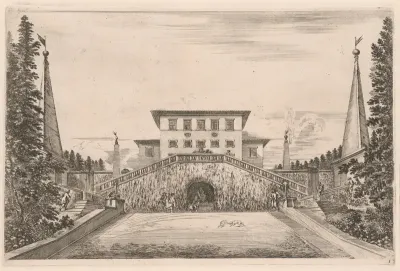 South Facade of the Villa and the Great Meadow, from Views of the Villa Pratolino