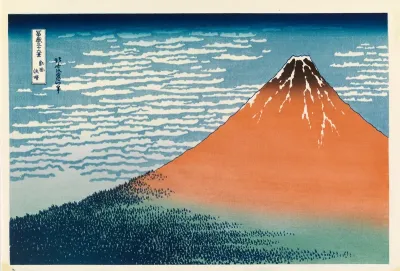 South Wind at Clear Dawn (Red Fuji) (late impression)