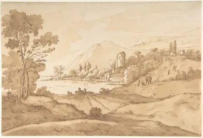 Southern Imaginary Landscape with Mountains and a Lake