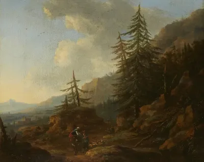 Southern mountain landscape with tall pines