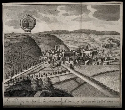 Spa, Belgium: panoramic view of the town from the north-west