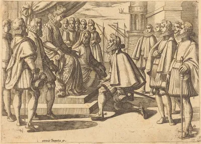 Spanish Duke before Margaret of Austria