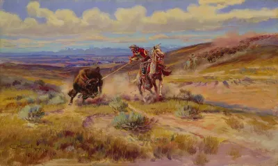 Spearing a Buffalo