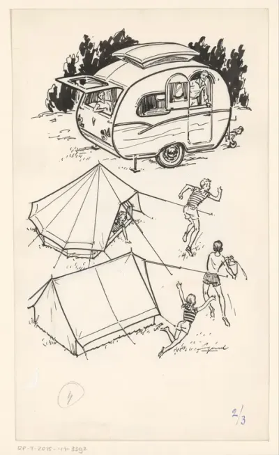 Spelende kinderen op een camping