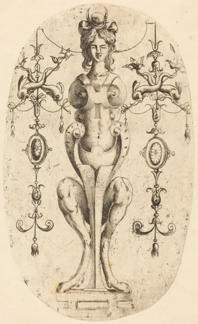 Sphinx Wearing a Crescent on Her Head