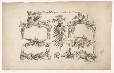 Spiegellijsten met kroon en putto