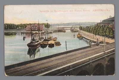 Spoordijk en Spoorbruggen met Binnen Haven, Amsterdam