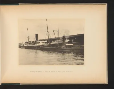 Spoorweghaven met het stoomschip Queen Wilhelmina, Rotterdam