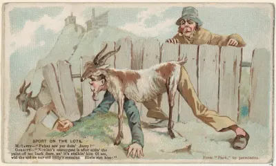 Sport on the Lots, from the Snapshots from "Puck" series (N128) issued by Duke Sons & Co. to promote Honest Long Cut Tobacco