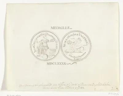 Spotpenning op de overkomst van Willem III en mislukte opstand van Monmouth en Argyll, 1689