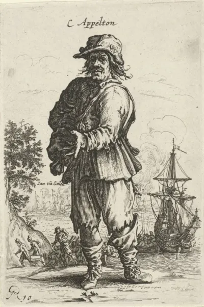 Spotprent op admiraal Appleton, 1653
