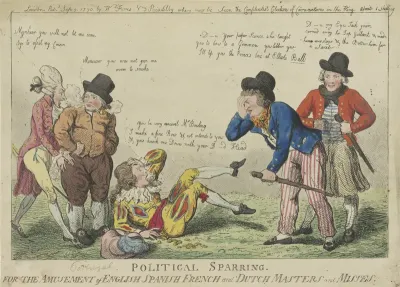 Spotprent op de affaire rond Nootka Sound, 1790