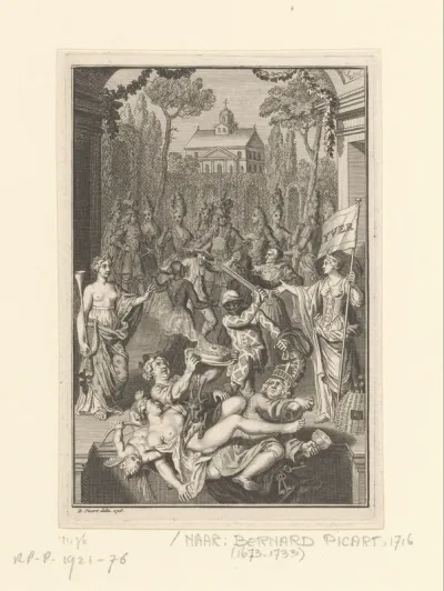 Spotprent op de dichter Joan Pluimer, ca. 1685