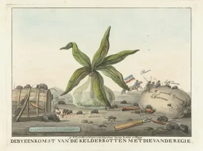 Spotprent op de Franse Douanen, 1813-1814
