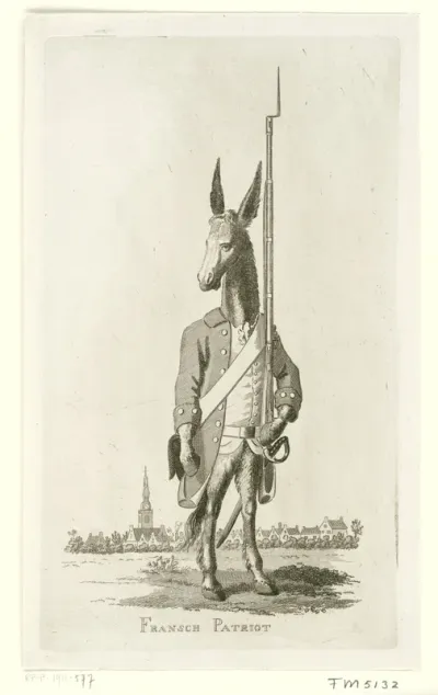 Spotprent op de Franse patriotten, 1790