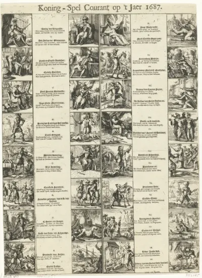 Spotprent op de gebeurtenissen in het jaar 1687