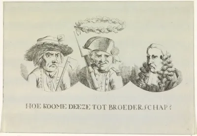 Spotprent op de gelijkheid en broederschap, 1795