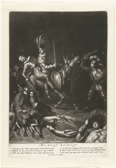 Spotprent op de gezamenlijke strijd van Lodewijk XIV en Jacobus II, 1689