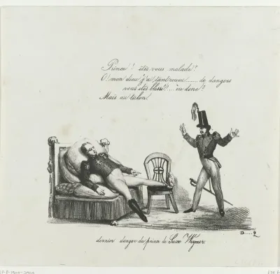 Spotprent op de hertog van Saxen-Weimar, 1831