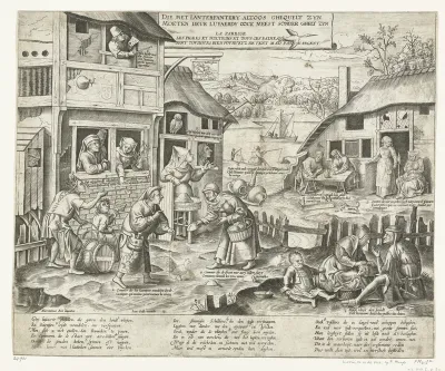 Spotprent op de luiheid