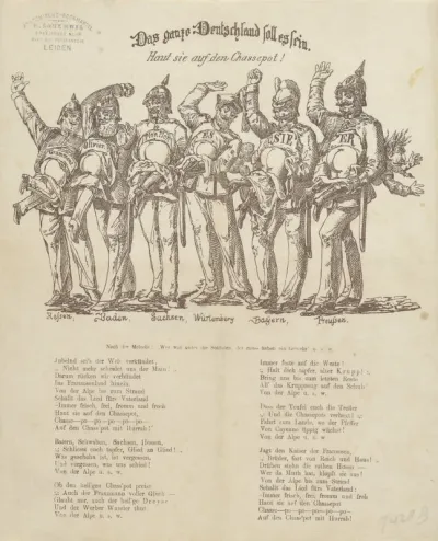 Spotprent op de nederlagen van Frankrijk in 1870-1871