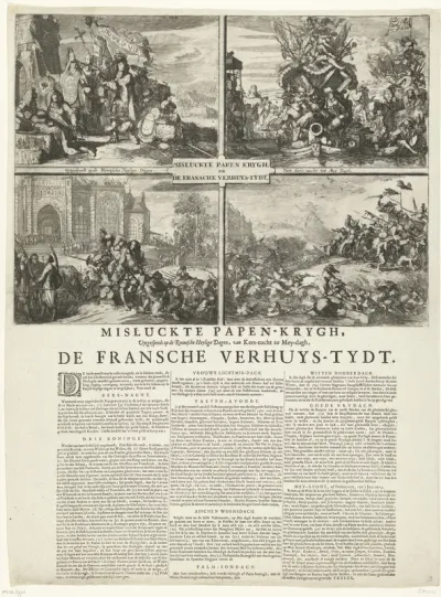 Spotprent op de oorlog met Frankrijk, 1674