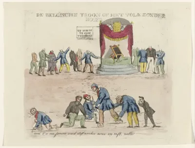 Spotprent op de pogingen van de Belgen om een koning te vinden, 1831