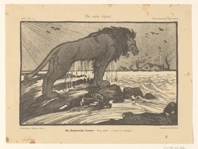 Spotprent op de Stormvloed van 1906