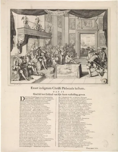 Spotprent op de treurige staat van Frankrijk onder het bewind van Lodewijk XIV, 1692