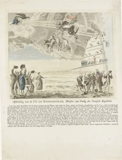Spotprent op de val van Beurnonville, de Franse minister van Oorlog, 1793