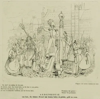 Spotprent op de verdedigers van Brussel, 1830