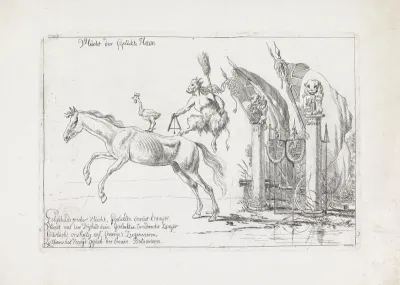 Spotprent op den val van het Franse bewind, 1813