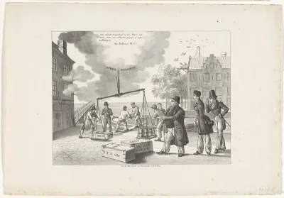 Spotprent op het bedrog van de firma C. de Bruyn & Zonen, 1834