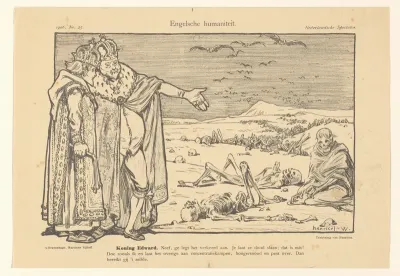 Spotprent op koning Edward VII van het Verenigd Koninkrijk en het bewind van zijn neef Nicolaas II van Rusland