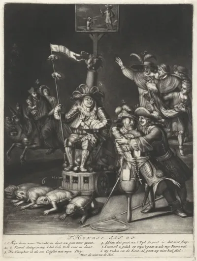 Spotprent op Lodewijk XIV en de dauphin, 1689
