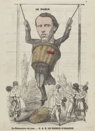 Spotprent op prins Willem, 1868