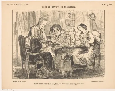 Spotprent over de grondwetsherzieningen in 1887