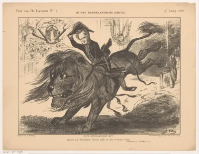 Spotprent over wijzigingen in de grondwet in 1888