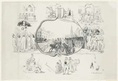 Spotprent studenten Delft, ca. 1843-1849