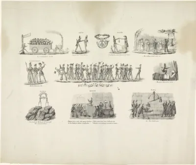Spotprent uit Utrechtse studentenalmanak, 1833