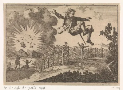 Springen van een mijn tijdens het beleg van Ober-Ehenheim (Obernai), 1636