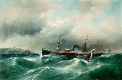 SS Capella on stormy seas