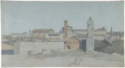 SS. Giovanni e Paolo, seen from the Villa Mattei, Rome