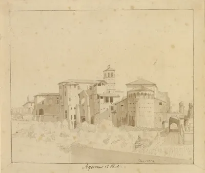 SS. Giovanni e Paolo set fra Piazza S. Gregorio, Rom