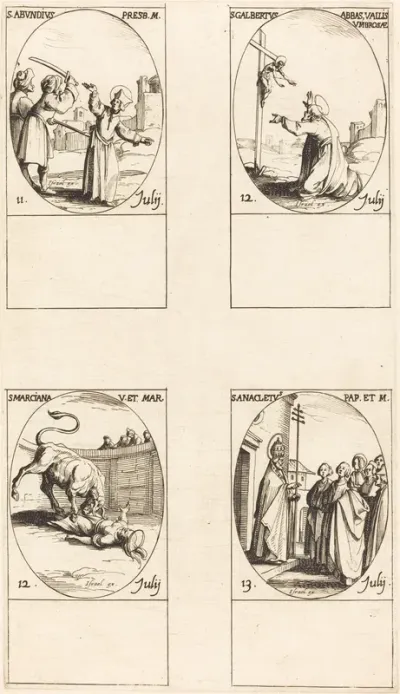 St. Abundius; St. Galbertus; St. Marciana; St. Anacletus